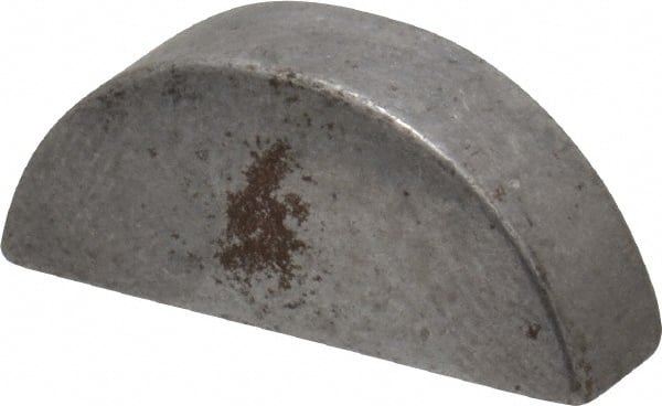 Made in USA - #808 Standard Woodruff Key - 1" Long x 1/4" Wide, Steel - Exact Tooling