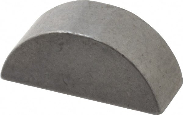 Made in USA - #1208 Standard Woodruff Key - 1" Long x 3/8" Wide, Steel - Exact Tooling