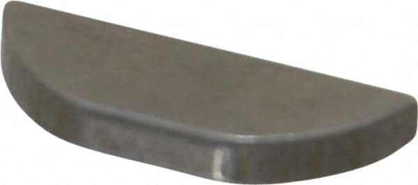 Made in USA - #204 Standard Woodruff Key - 1/2" Long x 1/16" Wide, Alloy Steel - Exact Tooling