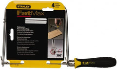 Stanley - 6-3/8" Bi-Metal Blade Coping Saw - Ergonomic ABS, TPR Handle with Cushion Grip, 13" OAL, 6-3/4" Throat Depth - Exact Tooling