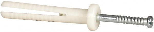 Powers Fasteners - 1/4" Diam, 1/4" Drill, 1-1/2" OAL, 1-1/8" Min Embedment Hammer Drive Concrete Anchor - Nylon (Body)/Steel (Drive Pin), Zinc-Plated Finish, Round Head - Exact Tooling