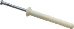 Powers Fasteners - 1/4" Diam, 1/4" Drill, 2" OAL, 1/2" Min Embedment Hammer Drive Concrete Anchor - Nylon (Body)/Steel (Drive Pin), Zinc-Plated Finish, Flat Head - Exact Tooling