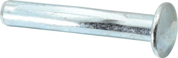 Powers Fasteners - 1/2" Diam, 1/2" Drill, 3" OAL, 3-3/8" Min Embedment Split-Drive Concrete Anchor - Steel, Zinc-Plated Finish, Round Head - Exact Tooling