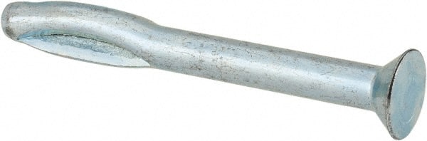 Powers Fasteners - 1/4" Diam, 1/4" Drill, 2-1/2" OAL, 3-3/8" Min Embedment Split-Drive Concrete Anchor - Steel, Zinc-Plated Finish, Flat Head - Exact Tooling
