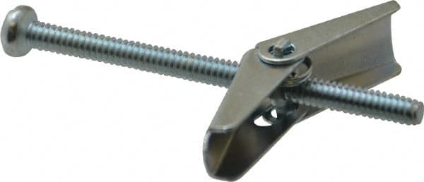 Powers Fasteners - 1/8" Screw, 1/8" Diam, 2" Long, Toggle Bolt Drywall & Hollow Wall Anchor - 3/8" Drill, Zinc Plated, Steel, Grade Zamac 7, Use in Drywall & Wallboard - Exact Tooling