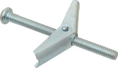 Powers Fasteners - 1/4" Screw, 1/4" Diam, 3" Long, Toggle Bolt Drywall & Hollow Wall Anchor - 5/8" Drill, Zinc Plated, Steel, Grade Zamac 7, Use in Drywall & Wallboard - Exact Tooling