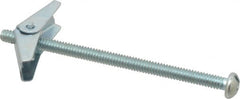Powers Fasteners - 1/4" Screw, 1/4" Diam, 4" Long, Toggle Bolt Drywall & Hollow Wall Anchor - 5/8" Drill, Zinc Plated, Steel, Grade Zamac 7, Use in Drywall & Wallboard - Exact Tooling