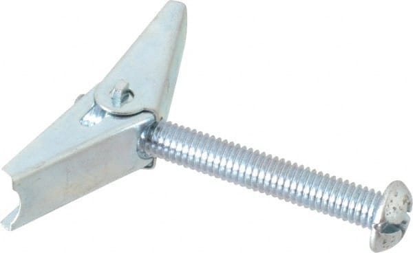 Powers Fasteners - 3/8" Screw, 3/8" Diam, 3" Long, Toggle Bolt Drywall & Hollow Wall Anchor - 7/8" Drill, Zinc Plated, Steel, Grade Zamac 7, Use in Drywall & Wallboard - Exact Tooling