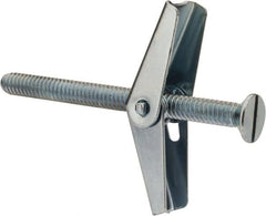 Powers Fasteners - 1/4" Screw, 1/4" Diam, 3" Long, Toggle Bolt Drywall & Hollow Wall Anchor - 5/8" Drill, Zinc Plated, Steel, Grade Zamac 7, Use in Drywall & Wallboard - Exact Tooling
