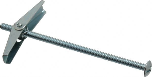 Powers Fasteners - 1/8" Screw, 1/8" Diam, 3" Long, Toggle Bolt Drywall & Hollow Wall Anchor - 3/8" Drill, Zinc Plated, Steel, Grade Zamac 7, Use in Drywall & Wallboard - Exact Tooling