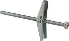 Powers Fasteners - 3/16" Screw, 3/16" Diam, 4" Long, Toggle Bolt Drywall & Hollow Wall Anchor - 1/2" Drill, Zinc Plated, Steel, Grade Zamac 7, Use in Drywall & Wallboard - Exact Tooling