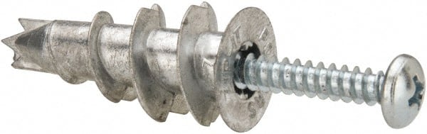 Powers Fasteners - #8 Screw, 1-5/16" Long, 3/8 to 1" Thick, Self Drilling Drywall & Hollow Wall Anchor - Zinc Plated, Use in Wallboard - Exact Tooling