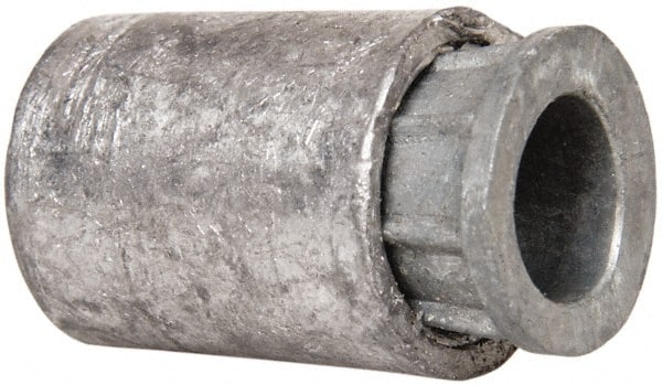 Powers Fasteners - 1/4-20, 1/2" Diam, Caulk-In Concrete Anchor - 7/8" Min Embedment, Lead Alloy (Caulking Sleeve)/Zamac Alloy (Cone), Flat Head - Exact Tooling