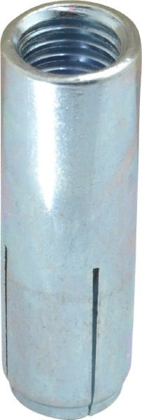 Powers Fasteners - 1/2" Diam, 5/8" Drill, 1-1/8" Min Embedment Drop-In Concrete Anchor - Grade 5 Steel, Zinc-Plated Finish, 13/16" Thread Length - Exact Tooling