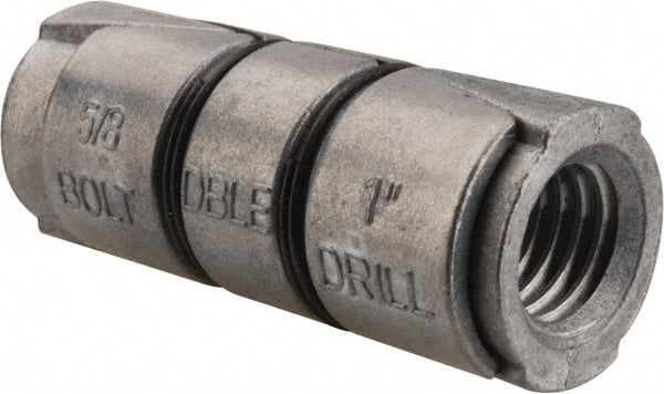 Powers Fasteners - 5/8" Diam, 1" Drill, 2-3/4" OAL, 2-1/2" Min Embedment Double Expansion Concrete Anchor - Zamac Alloy, Flat Head - Exact Tooling