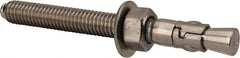 Powers Fasteners - 3/8" Diam, 3/8" Drill, 3-3/4" OAL, 1-5/8" Min Embedment Wedge Expansion Concrete Anchor - 304 Stainless Steel, Hex Nut Head, Hex Drive, 2-5/8" Thread Length - Exact Tooling