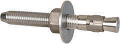 Powers Fasteners - 5/8" Diam, 5/8" Drill, 5" OAL, Wedge Expansion Concrete Anchor - 304 Stainless Steel, Hex Nut Head, Hex Drive, 3-1/2" Thread Length - Exact Tooling
