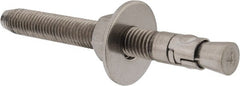 Powers Fasteners - 5/8" Diam, 5/8" Drill, 6" OAL, Wedge Expansion Concrete Anchor - 304 Stainless Steel, Hex Nut Head, Hex Drive, 4-1/2" Thread Length - Exact Tooling