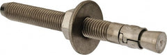 Powers Fasteners - 3/4" Diam, 3/4" Drill, 7" OAL, Wedge Expansion Concrete Anchor - 304 Stainless Steel, Hex Nut Head, Hex Drive, 5-1/8" Thread Length - Exact Tooling
