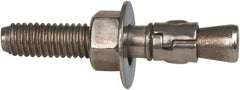 Powers Fasteners - 3/8" Diam, 3/8" Drill, 2-1/4" OAL, 3-3/8" Min Embedment Wedge Expansion Concrete Anchor - 316 Stainless Steel, Hex Nut Head, Hex Drive, 1-1/4" Thread Length - Exact Tooling