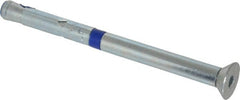 Powers Fasteners - 3/8" Diam, 3/8" Drill, 5" OAL, 1-3/4" Min Embedment Sleeve Concrete Anchor - Grade 5 Steel, Zinc-Plated Finish, Flat Head, Hex Drive - Exact Tooling