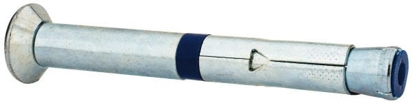 Powers Fasteners - 5/8" Diam, 5/8" Drill, 5-1/2" OAL, 1-3/4" Min Embedment Sleeve Concrete Anchor - Grade 5 Steel, Zinc-Plated Finish, Flat Head, Hex Drive - Exact Tooling