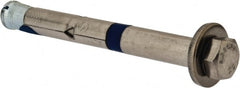 Powers Fasteners - 3/8" Diam, 3/8" Drill, 3-1/2" OAL, 2-1/2" Min Embedment Sleeve Concrete Anchor - 304 Stainless Steel, Hex Head, Hex Drive - Exact Tooling