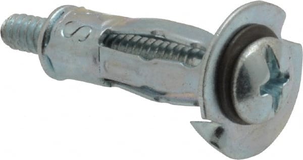 Powers Fasteners - 1/8" Screw, 5/16" Diam, 1-1/16" Long, 1/8 to 1/4" Thick, Sleeve Drywall & Hollow Wall Anchor - 5/16" Drill, Zinc Plated, Steel, Grade 5, Use in Concrete, & Masonry, Drywall, Plywood & Wallboard - Exact Tooling