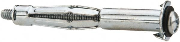 Powers Fasteners - 3/16" Screw, 3/8" Diam, 2-1/2" Long, 3/4 to 1-1/8" Thick, Sleeve Drywall & Hollow Wall Anchor - 3/8" Drill, Zinc Plated, Steel, Grade 5, Use in Concrete, & Masonry, Drywall, Plywood & Wallboard - Exact Tooling
