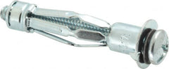 Powers Fasteners - 1/4" Screw, 7/16" Diam, 2-1/4" Long, 3/8 to 1/2" Thick, Sleeve Drywall & Hollow Wall Anchor - 7/16" Drill, Zinc Plated, Steel, Grade 5, Use in Concrete, & Masonry, Drywall, Plywood & Wallboard - Exact Tooling