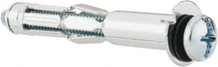 Powers Fasteners - 1/4" Screw, 7/16" Diam, 2-3/4" Long, 5/8 to 1-1/8" Thick, Sleeve Drywall & Hollow Wall Anchor - 7/16" Drill, Zinc Plated, Steel, Grade 5, Use in Concrete, & Masonry, Drywall, Plywood & Wallboard - Exact Tooling