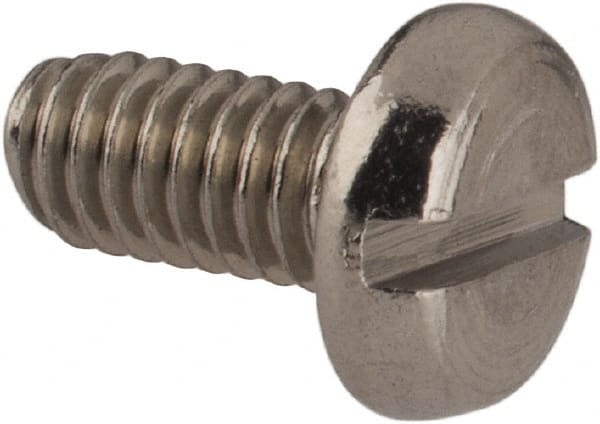 Value Collection - M2.5x0.45 Metric Coarse, 5mm Length Under Head Slotted Drive Machine Screw - Pan Head, Grade 18-8 Stainless Steel, Uncoated, Without Washer - Exact Tooling