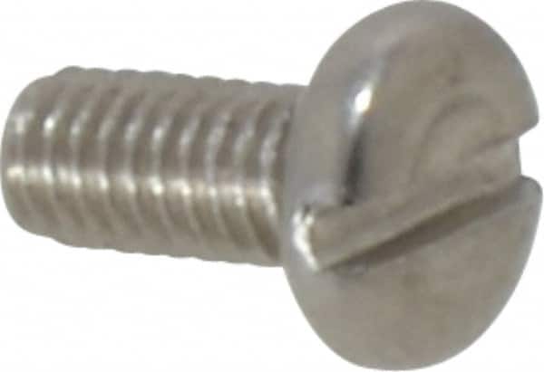 Value Collection - M3x0.50 Metric Coarse, 6mm Length Under Head Slotted Drive Machine Screw - Pan Head, Grade 18-8 Stainless Steel, Uncoated, Without Washer - Exact Tooling