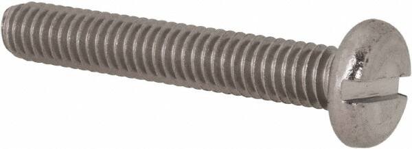 Value Collection - M4x0.70 Metric Coarse, 25mm Length Under Head Slotted Drive Machine Screw - Pan Head, Grade 18-8 Stainless Steel, Uncoated, Without Washer - Exact Tooling