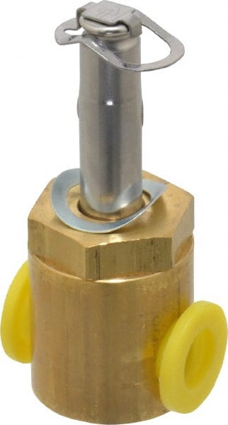Parker - 1/4" Port, Two Way, Direct Acting, Brass Solenoid Valve - Normally Closed, 360 Max PSI, NBR Seal - Exact Tooling