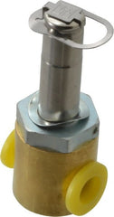 Parker - 1/4" Port, Two Way, Direct Acting, Brass Solenoid Valve - Normally Closed, 300 Max PSI, NBR Seal - Exact Tooling