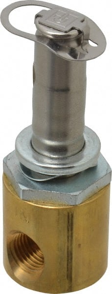 Parker - 1/4" Port, Two Way, Direct Acting, Brass Solenoid Valve - Normally Open, 300 Max PSI, NBR Seal - Exact Tooling
