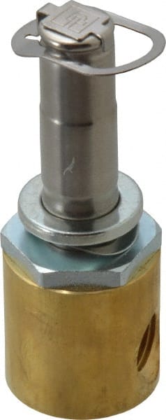 Parker - 1/4" Port, Two Way, Direct Acting, Brass Solenoid Valve - Normally Open, 130 Max PSI, NBR Seal - Exact Tooling