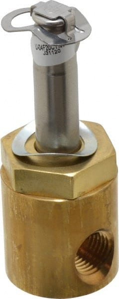 Parker - 1/4" Port, Two Way, Direct Acting, Brass Solenoid Valve - Normally Closed, 150 Max PSI, NBR Seal - Exact Tooling
