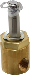 Parker - 1/4" Port, Two Way, Direct Acting, Brass Solenoid Valve - Normally Closed, 150 Max PSI, NBR Seal - Exact Tooling