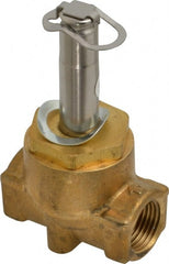 Parker - 3/8" Port, Two Way, Piloted Diaphragm, Brass Solenoid Valve - Normally Closed, 300 Max PSI, NBR Seal - Exact Tooling