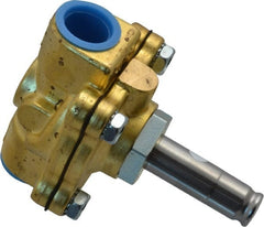 Parker - 1/2" Port, Two Way, Piloted Diaphragm, Brass Solenoid Valve - Normally Closed, 300 Max PSI, NBR Seal - Exact Tooling