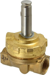 Parker - 1/2" Port, Two Way, Piloted Diaphragm, Brass Solenoid Valve - Normally Closed, 300 Max PSI, NBR Seal - Exact Tooling