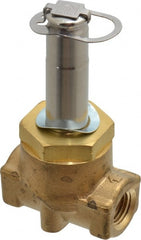 Parker - 1/4" Port, Two Way, Piloted Diaphragm, Brass Solenoid Valve - Normally Closed, 275 Max PSI, NBR Seal - Exact Tooling