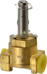Parker - 1/8" Port, Three Way, Direct Acting, Brass Solenoid Valve - Normally Closed, 200 Max PSI, NBR Seal - Exact Tooling