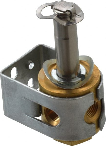 Parker - 1/8" Port, Three Way, Direct Acting, Brass Solenoid Valve - Normally Closed, 100 Max PSI, NBR Seal - Exact Tooling