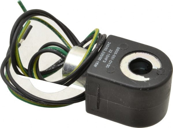 Parker - 240 Volt, 18 Coil Lead Length, Class F, Solenoid Coil - 16.0 Watt, NEMA 4X Enclosure, Use with Parker Skinner Gold Ring Series Valves - Exact Tooling