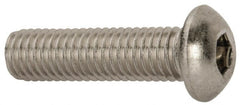 Value Collection - M8x1.25 Metric Coarse Hex Socket Drive, Button Screw - Grade 18-8 Stainless Steel, Partially Threaded, 30mm Length Under Head - Exact Tooling