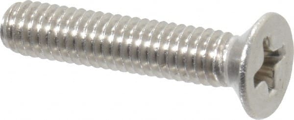 Value Collection - M4x0.70 Metric Coarse, 20mm OAL Phillips Drive Machine Screw - Flat Head, Grade 18-8 Stainless Steel, Uncoated, Without Washer - Exact Tooling