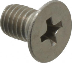 Value Collection - M5x0.80 Metric Coarse, 8mm OAL Phillips Drive Machine Screw - Flat Head, Grade 18-8 Stainless Steel, Uncoated, Without Washer - Exact Tooling